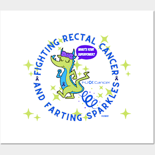 Fighting Rectal Cancer and Farting Sparkles Dragon Posters and Art